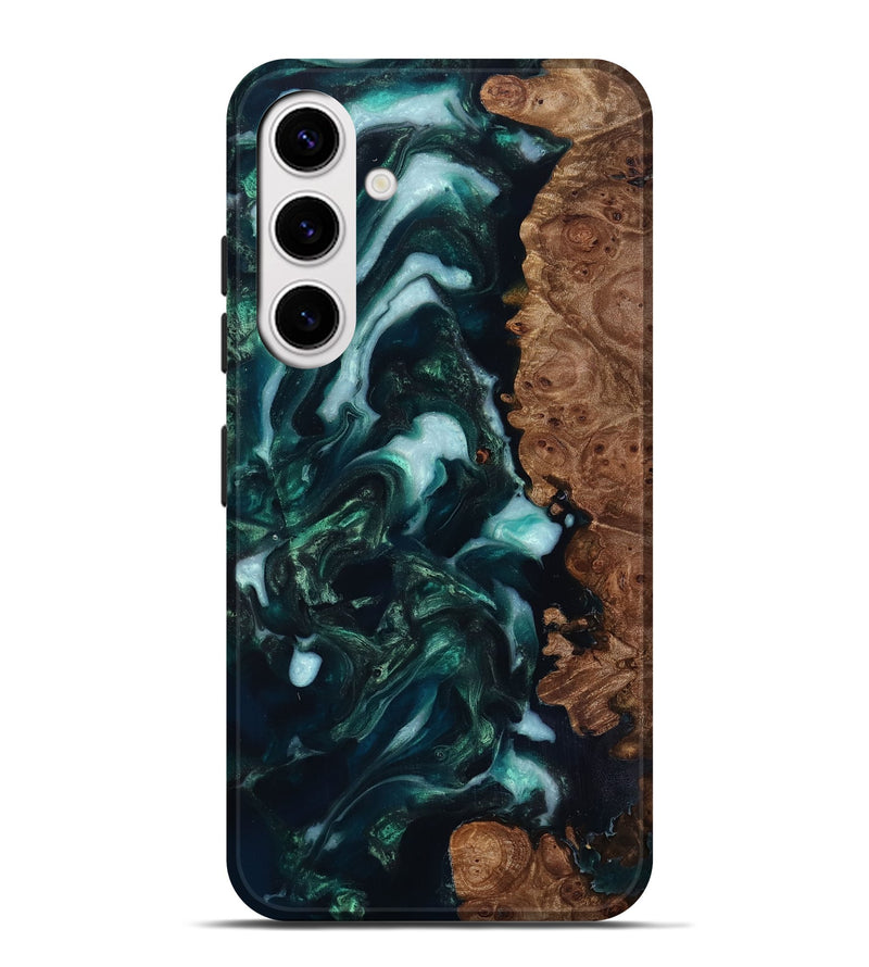 Galaxy S25 Plus Wood Live Edge Phone Case - Bettye (Green, 818237)