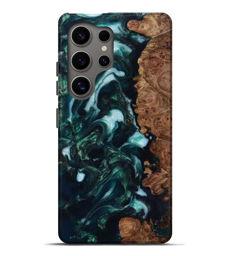 Galaxy S25 Ultra Wood Live Edge Phone Case - Bettye (Green, 818237)