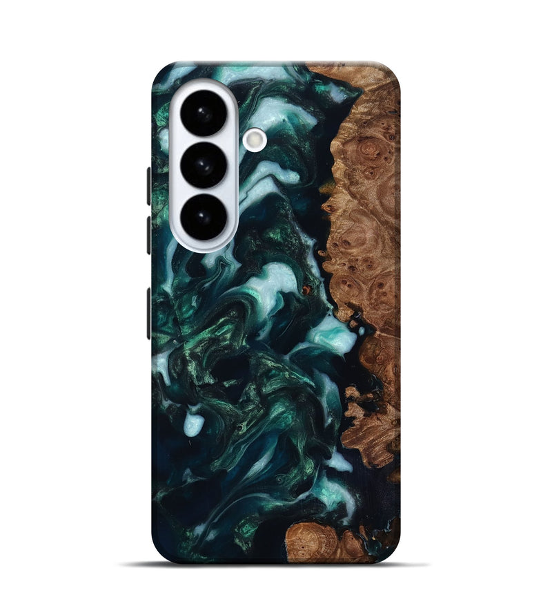 Galaxy S26 Wood Live Edge Phone Case - Bettye (Green, 818237)