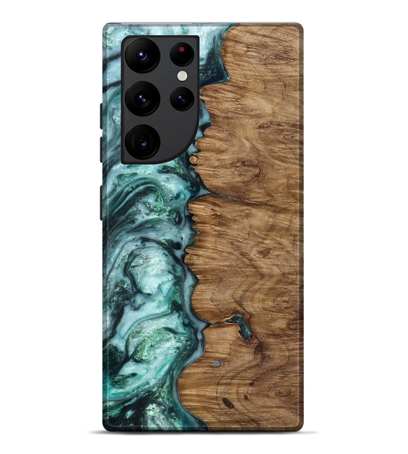 Galaxy S22 Ultra Wood Live Edge Phone Case - Jevon (Green, 818238)