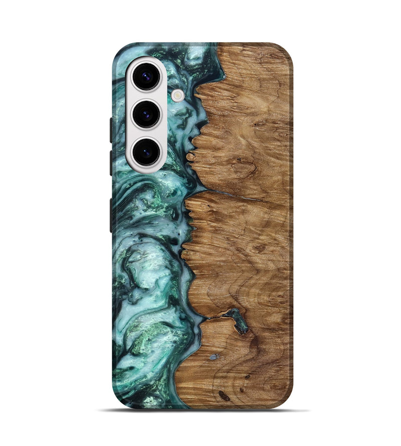 Galaxy S25 Wood Live Edge Phone Case - Jevon (Green, 818238)