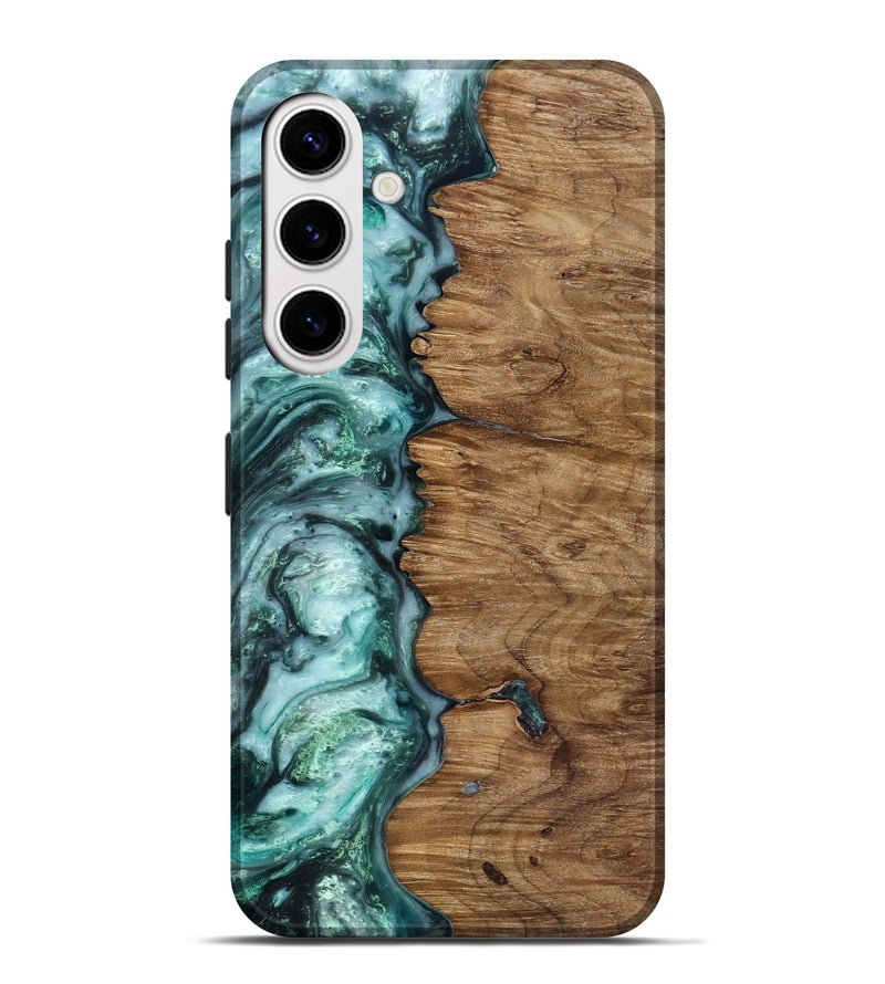 Galaxy S25 Plus Wood Live Edge Phone Case - Jevon (Green, 818238)