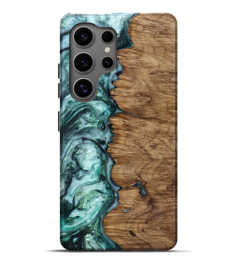 Galaxy S25 Ultra Wood Live Edge Phone Case - Jevon (Green, 818238)