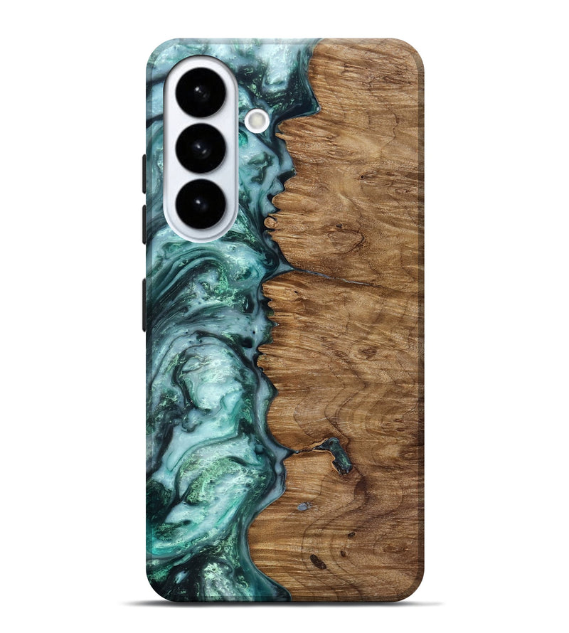 Galaxy S26 Plus Wood Live Edge Phone Case - Jevon (Green, 818238)