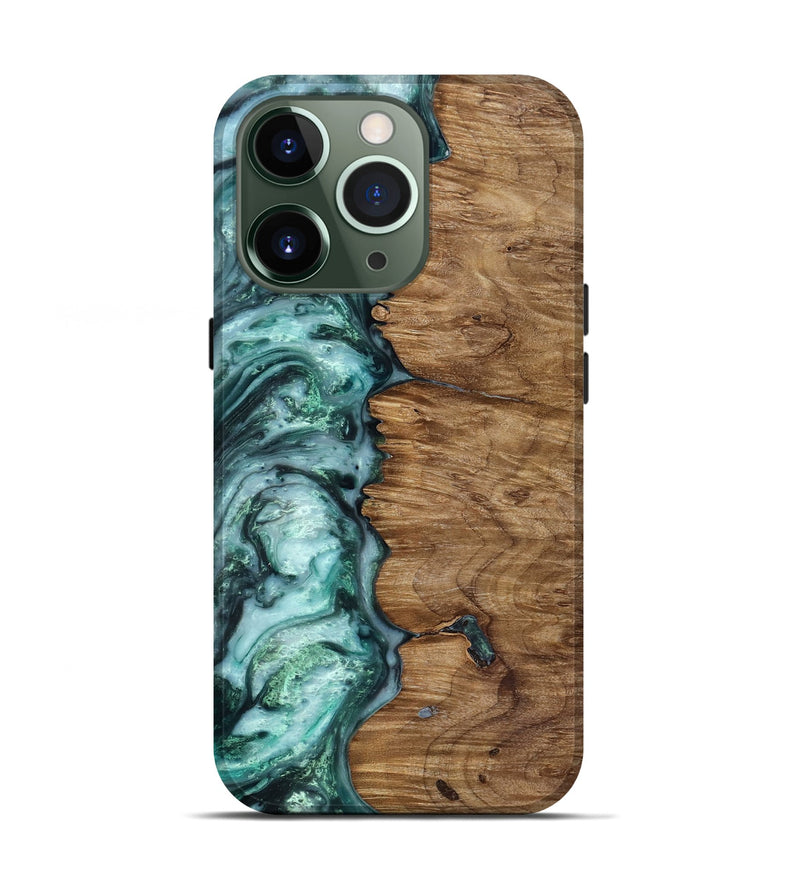 iPhone 13 Pro Wood Live Edge Phone Case - Jevon (Green, 818238)
