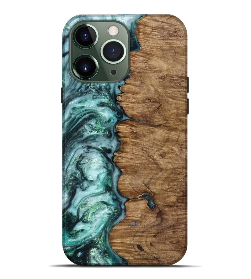 iPhone 13 Pro Max Wood Live Edge Phone Case - Jevon (Green, 818238)