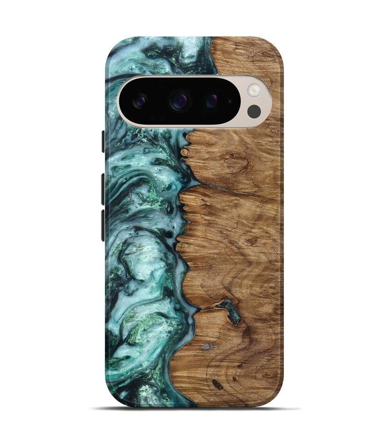 Pixel 10 Pro Wood Live Edge Phone Case - Jevon (Green, 818238)