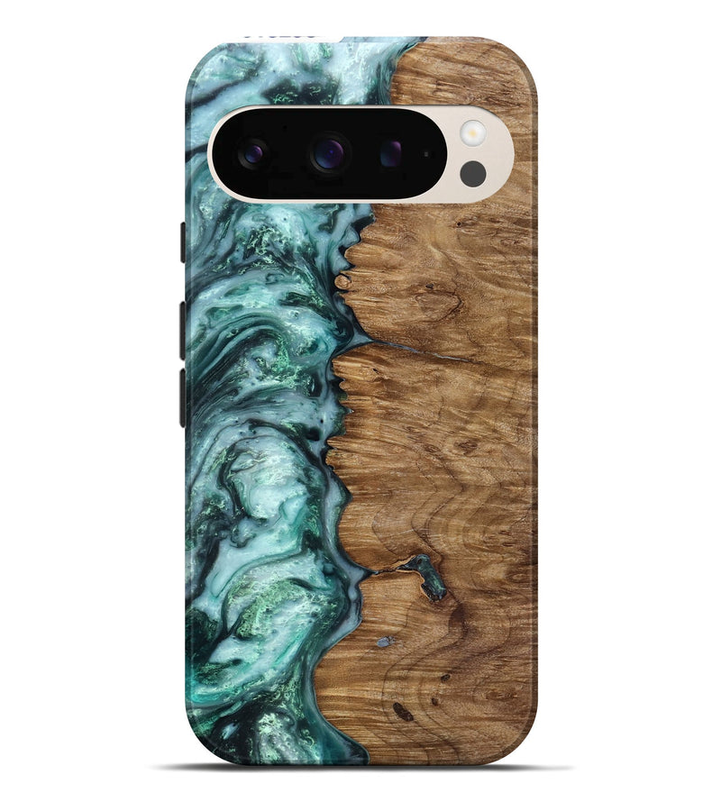 Pixel 10 Pro XL Wood Live Edge Phone Case - Jevon (Green, 818238)
