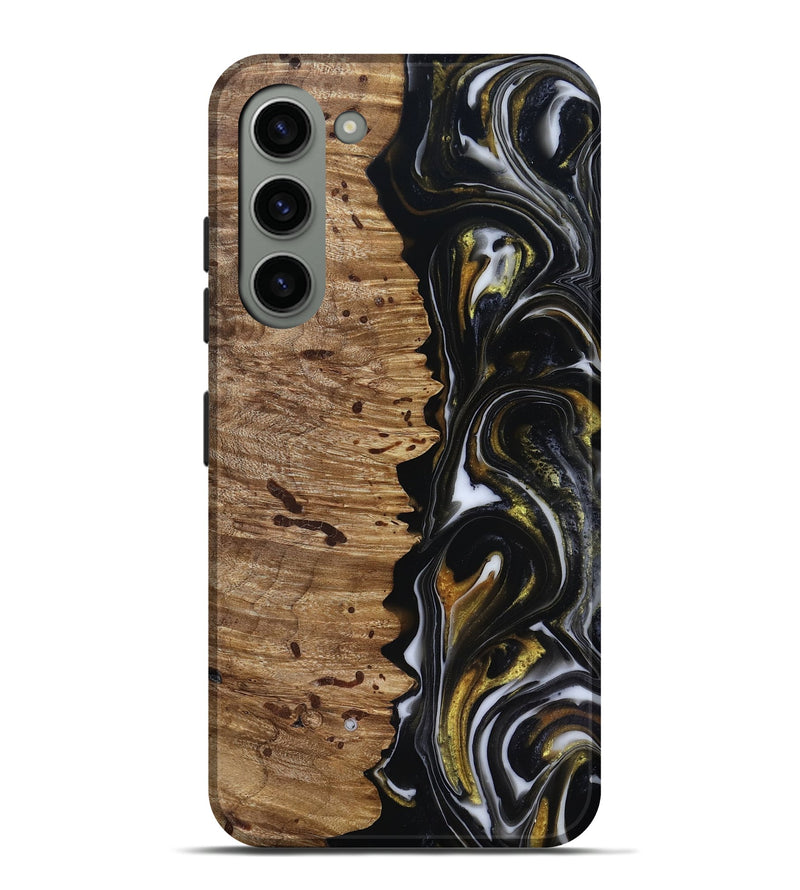 Galaxy S23 Plus Wood Live Edge Phone Case - Alberto (Black & White, 818239)