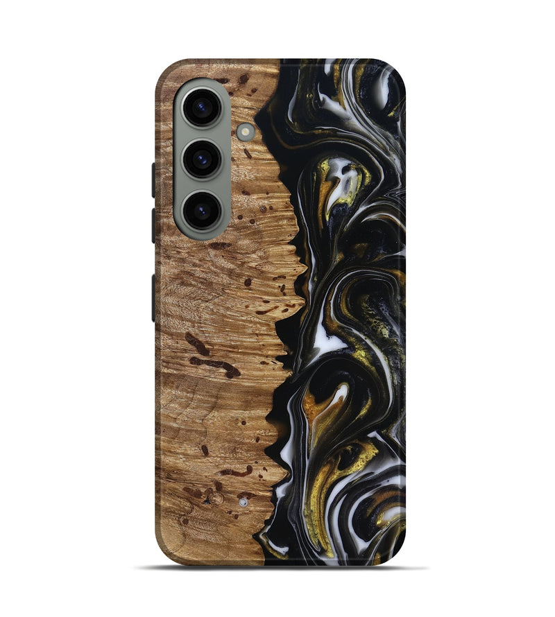 Galaxy S24 Wood Live Edge Phone Case - Alberto (Black & White, 818239)