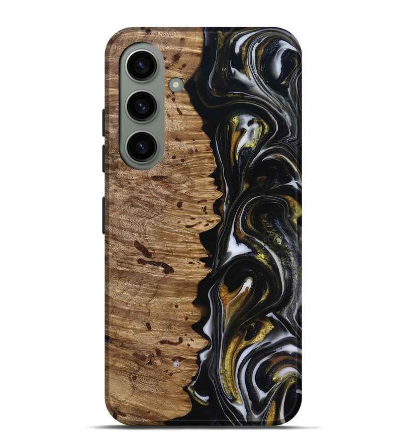 Galaxy S24 Plus Wood Live Edge Phone Case - Alberto (Black & White, 818239)