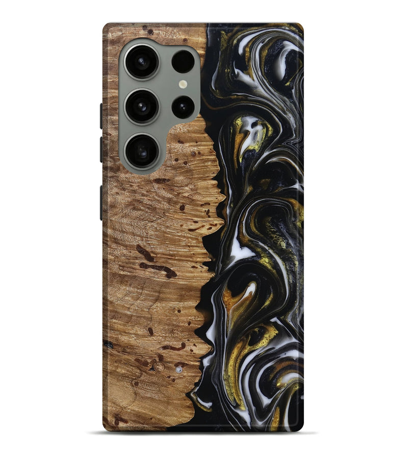 Galaxy S24 Ultra Wood Live Edge Phone Case - Alberto (Black & White, 818239)