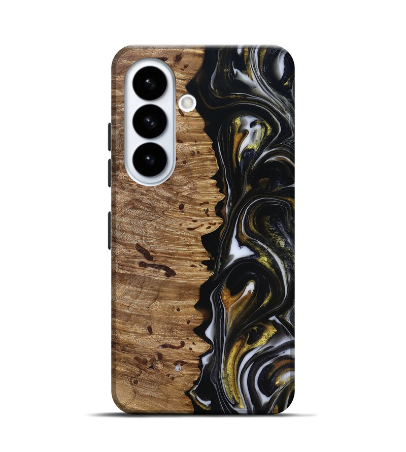 Galaxy S26 Wood Live Edge Phone Case - Alberto (Black & White, 818239)