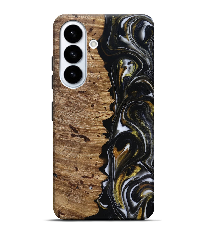 Galaxy S26 Plus Wood Live Edge Phone Case - Alberto (Black & White, 818239)
