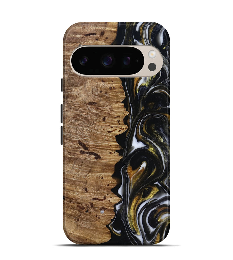 Pixel 10 Pro Wood Live Edge Phone Case - Alberto (Black & White, 818239)