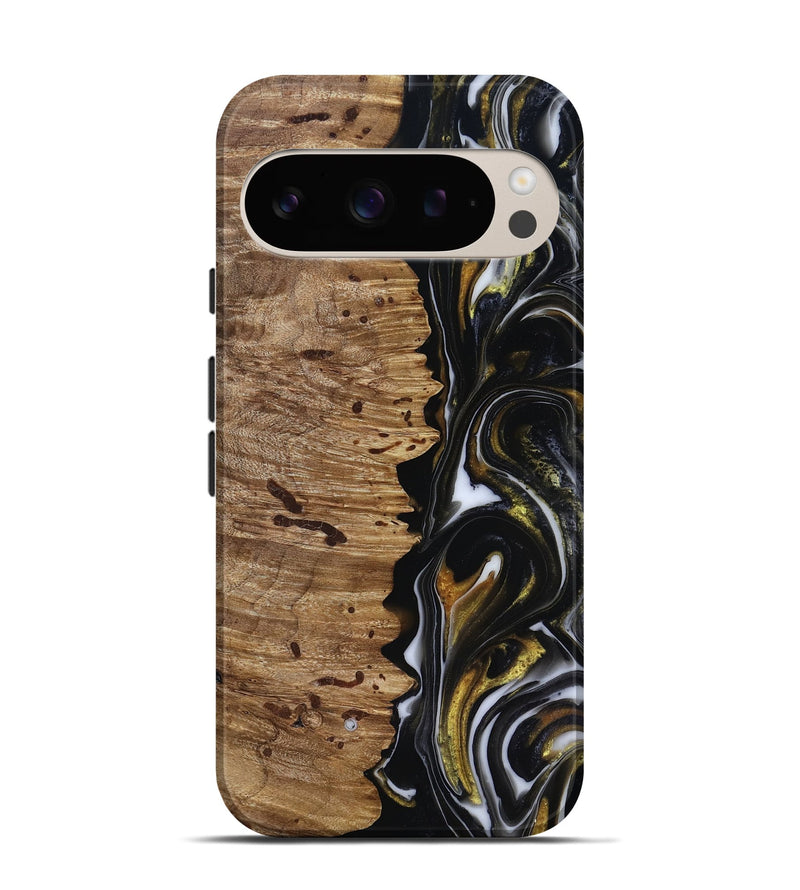 Pixel 9 Pro Wood Live Edge Phone Case - Alberto (Black & White, 818239)