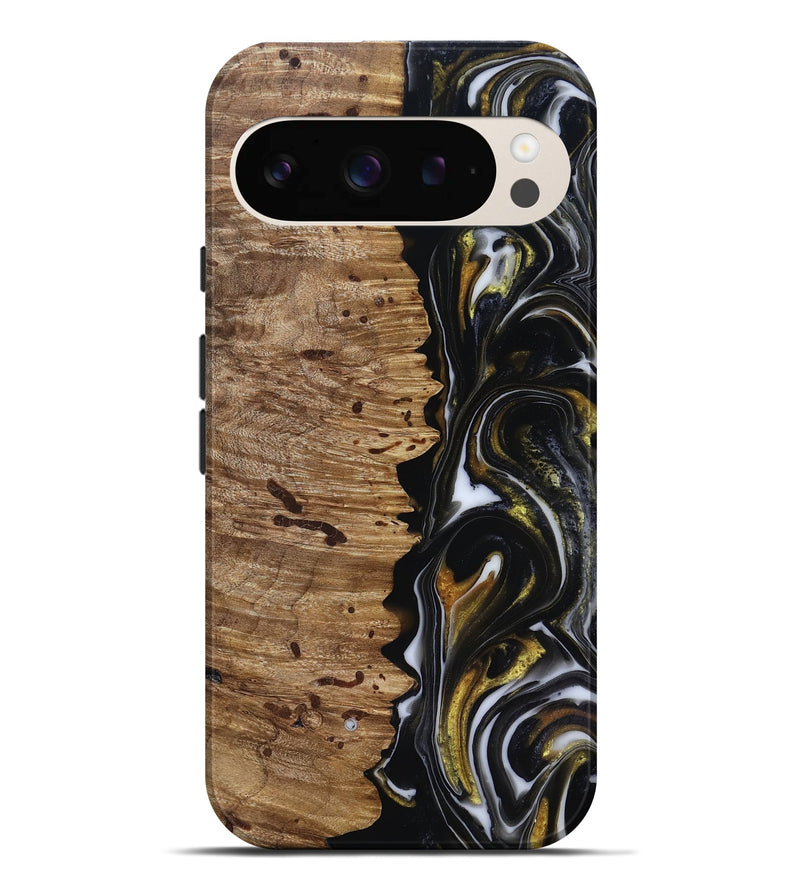 Pixel 9 Pro XL Wood Live Edge Phone Case - Alberto (Black & White, 818239)