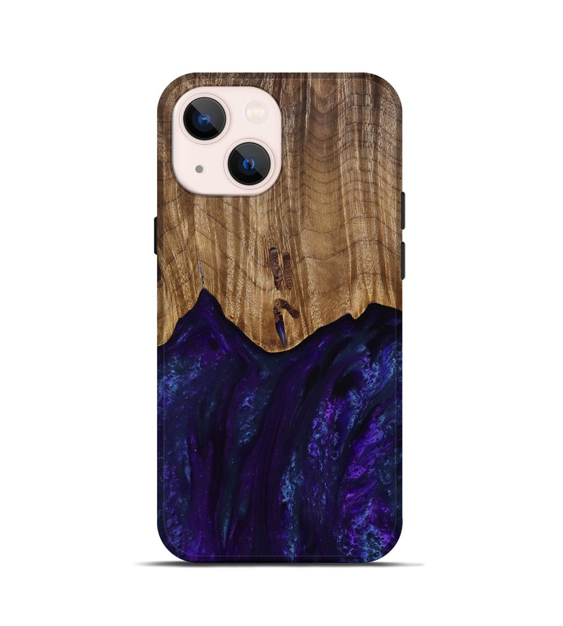 iPhone 13 mini Wood Live Edge Phone Case - Roscoe (Purple, 818241)