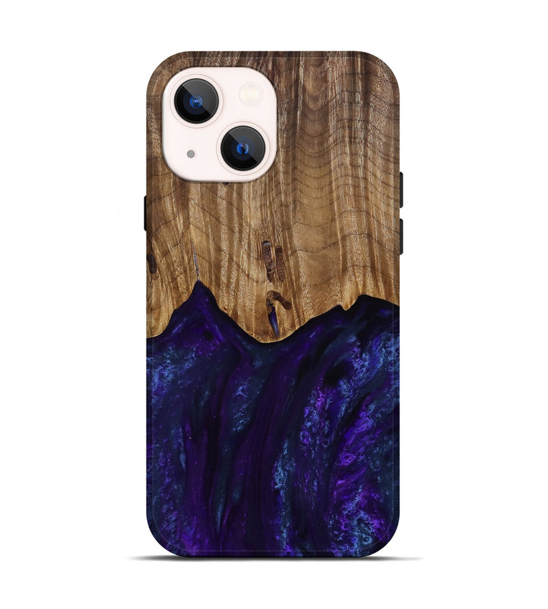 iPhone 14 Wood Live Edge Phone Case - Roscoe (Purple, 818241)