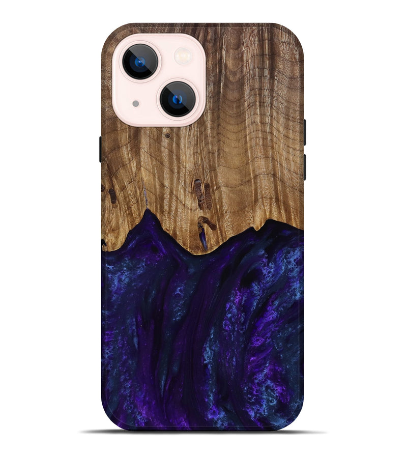 iPhone 14 Plus Wood Live Edge Phone Case - Roscoe (Purple, 818241)