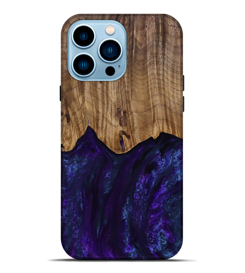 iPhone 14 Pro Max Wood Live Edge Phone Case - Roscoe (Purple, 818241)
