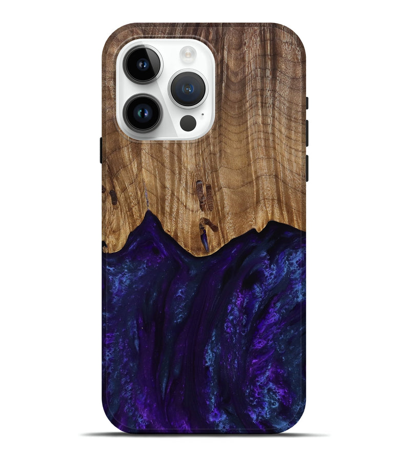 iPhone 15 Pro Max Wood Live Edge Phone Case - Roscoe (Purple, 818241)