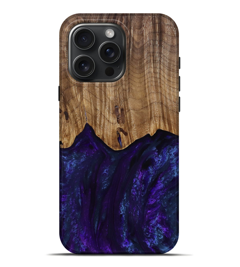 iPhone 16 Pro Max Wood Live Edge Phone Case - Roscoe (Purple, 818241)