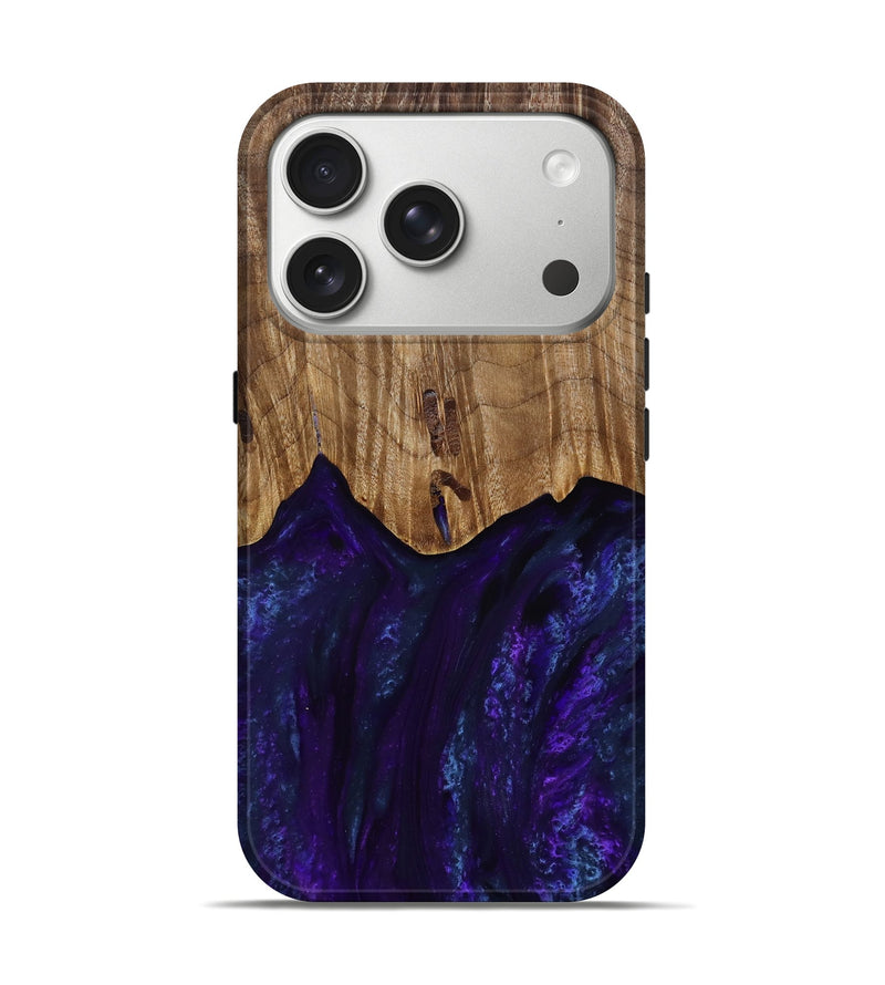 iPhone 17 Pro Wood Live Edge Phone Case - Roscoe (Purple, 818241)