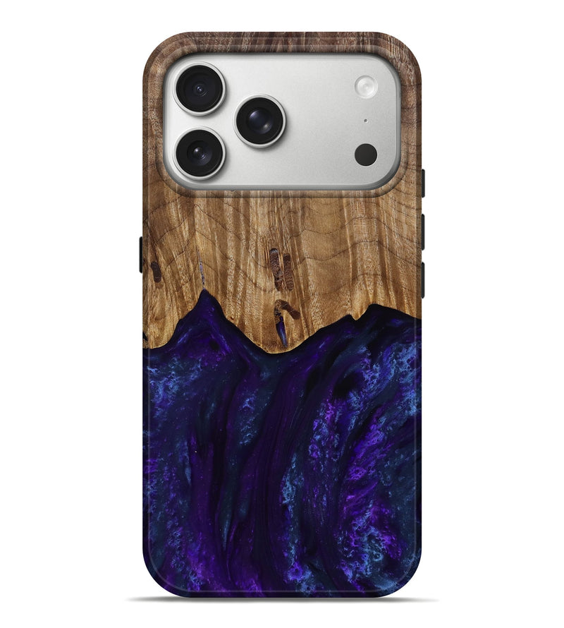 iPhone 17 Pro Max Wood Live Edge Phone Case - Roscoe (Purple, 818241)
