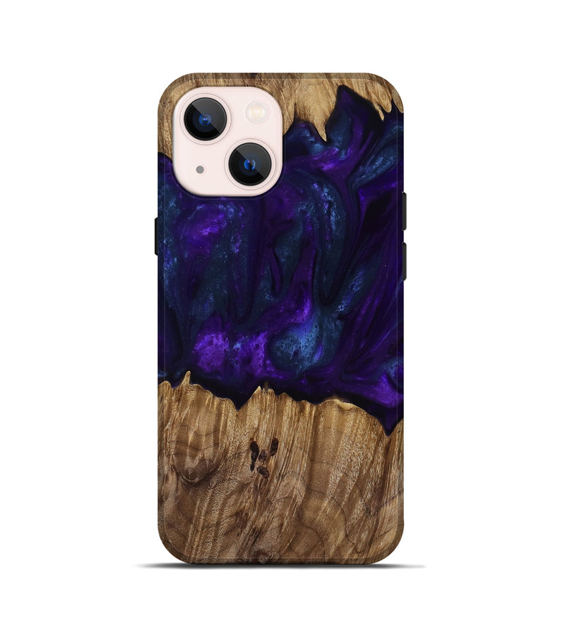 iPhone 13 mini Wood Live Edge Phone Case - Angus (Purple, 818242)