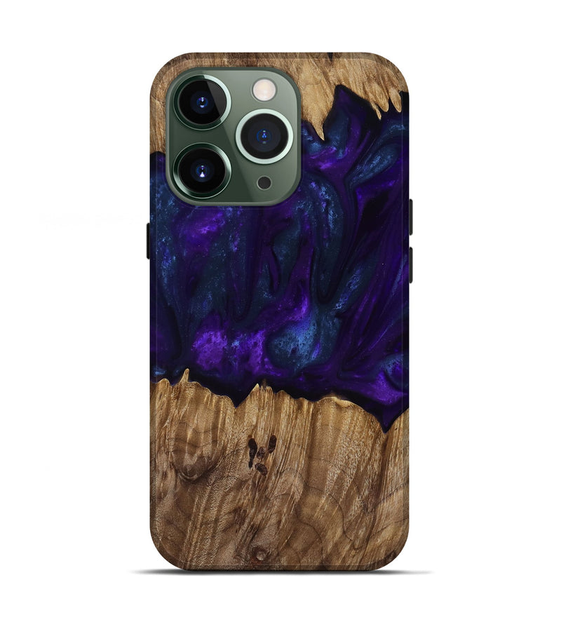 iPhone 13 Pro Wood Live Edge Phone Case - Angus (Purple, 818242)