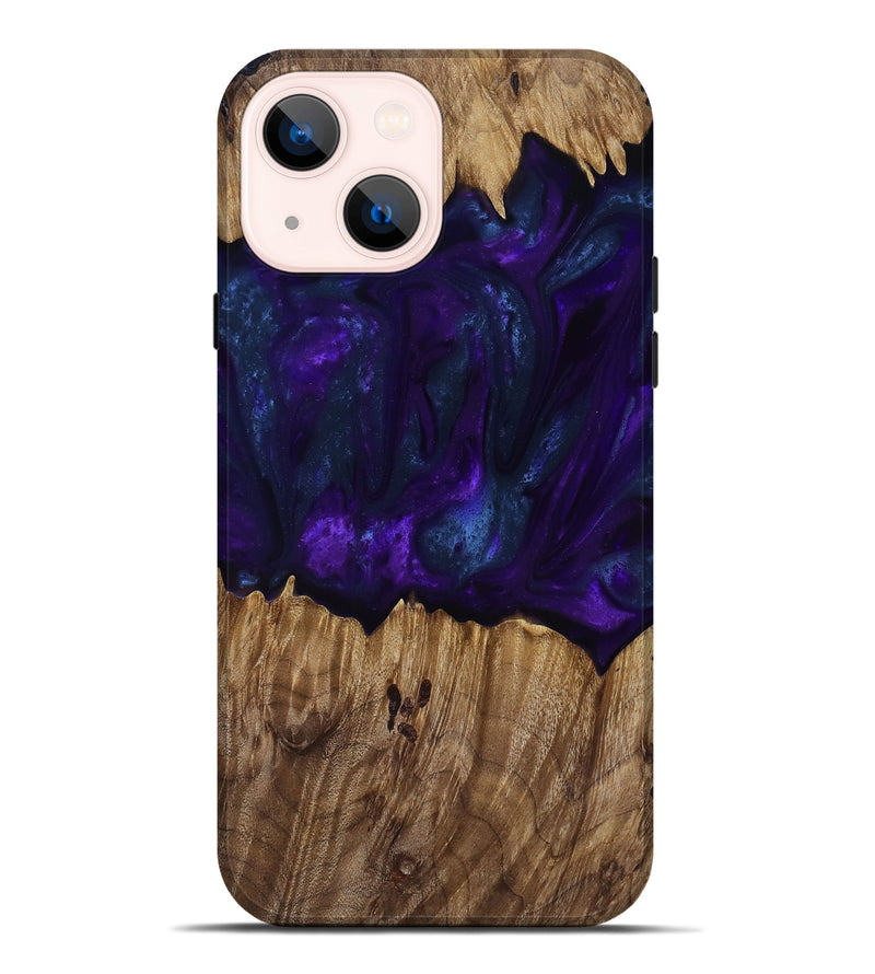 iPhone 14 Plus Wood Live Edge Phone Case - Angus (Purple, 818242)