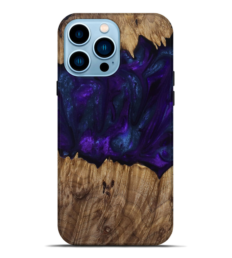 iPhone 14 Pro Max Wood Live Edge Phone Case - Angus (Purple, 818242)
