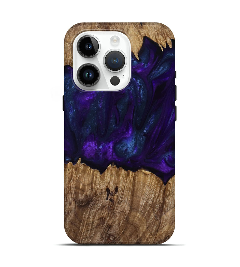 iPhone 15 Pro Wood Live Edge Phone Case - Angus (Purple, 818242)