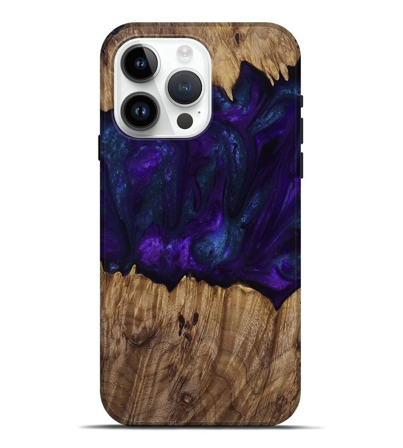 iPhone 15 Pro Max Wood Live Edge Phone Case - Angus (Purple, 818242)
