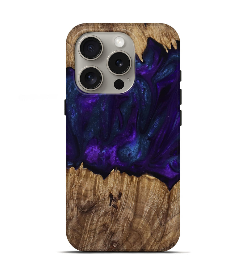 iPhone 16 Pro Wood Live Edge Phone Case - Angus (Purple, 818242)