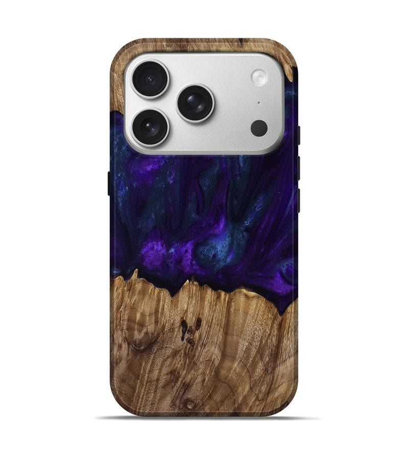 iPhone 17 Pro Wood Live Edge Phone Case - Angus (Purple, 818242)