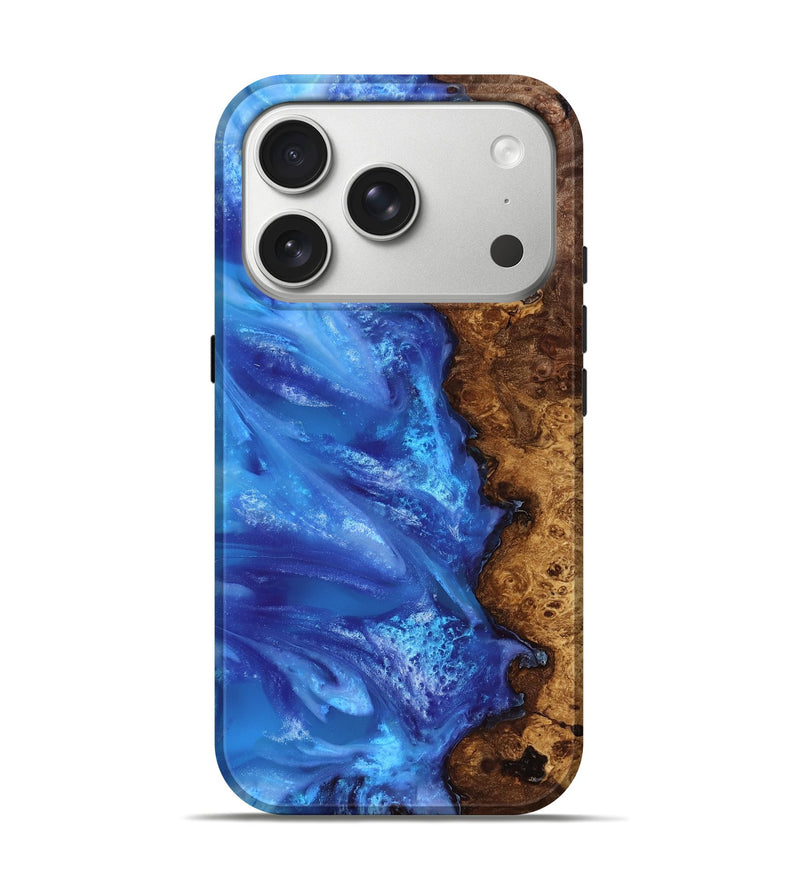 iPhone 17 Pro Wood Live Edge Phone Case - Dani (Blue, 818243)