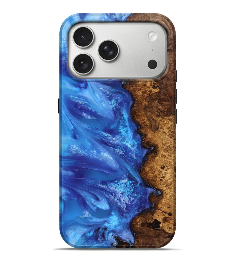 iPhone 17 Pro Max Wood Live Edge Phone Case - Dani (Blue, 818243)