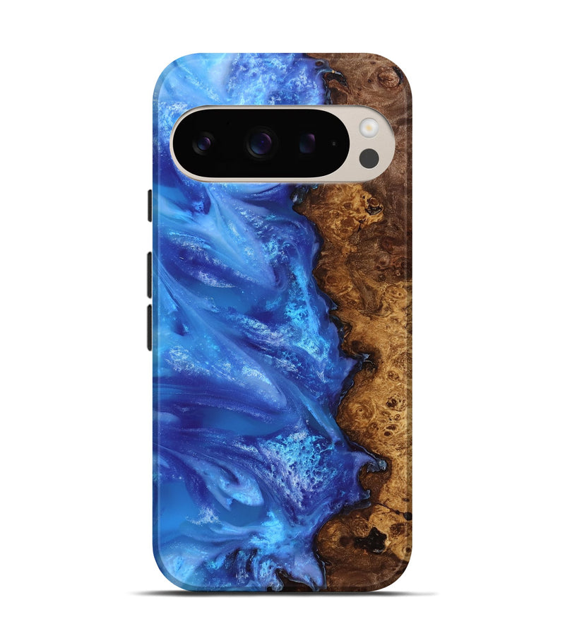 Pixel 9 Pro Wood Live Edge Phone Case - Dani (Blue, 818243)