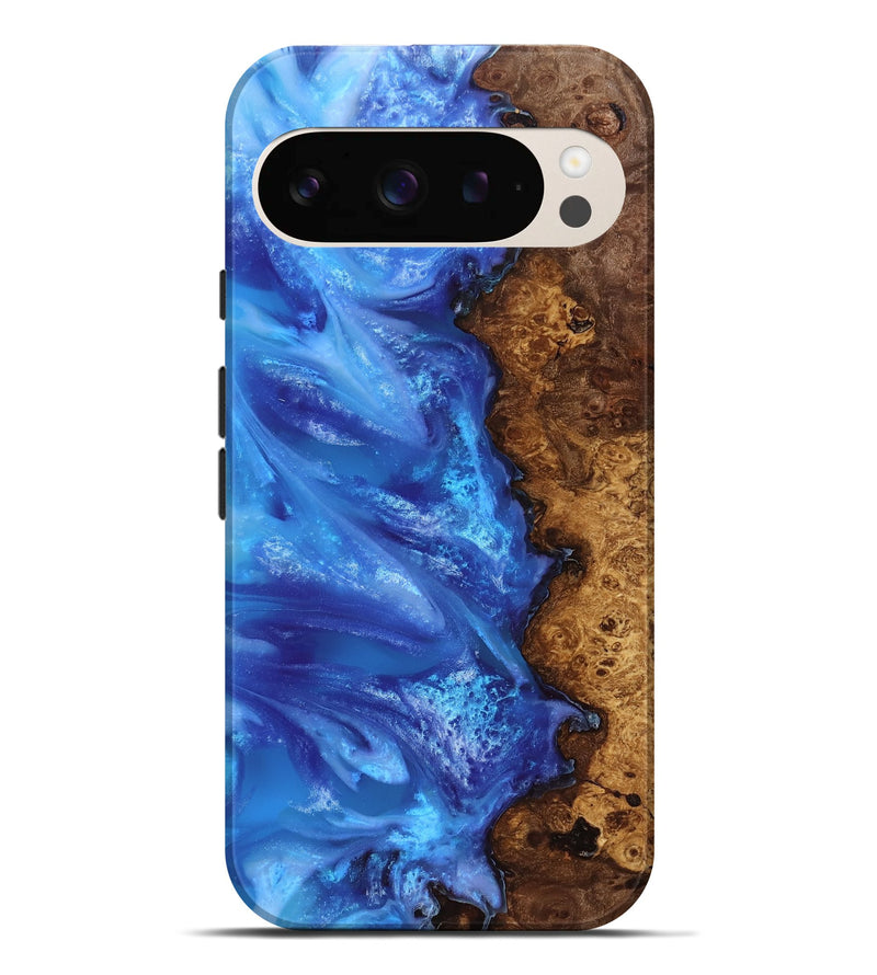 Pixel 9 Pro XL Wood Live Edge Phone Case - Dani (Blue, 818243)