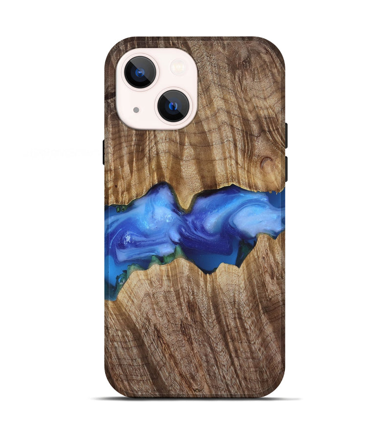 iPhone 13 Wood Live Edge Phone Case - Ole (Blue, 818244)