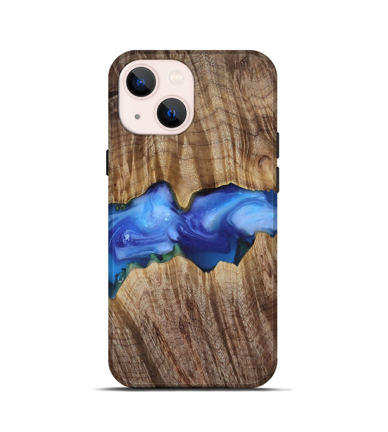 iPhone 13 mini Wood Live Edge Phone Case - Ole (Blue, 818244)