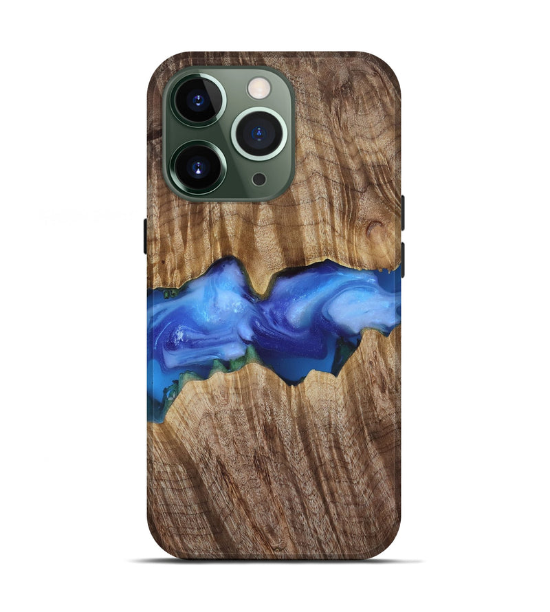 iPhone 13 Pro Wood Live Edge Phone Case - Ole (Blue, 818244)