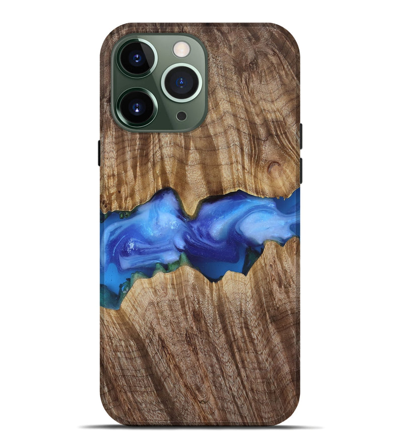 iPhone 13 Pro Max Wood Live Edge Phone Case - Ole (Blue, 818244)