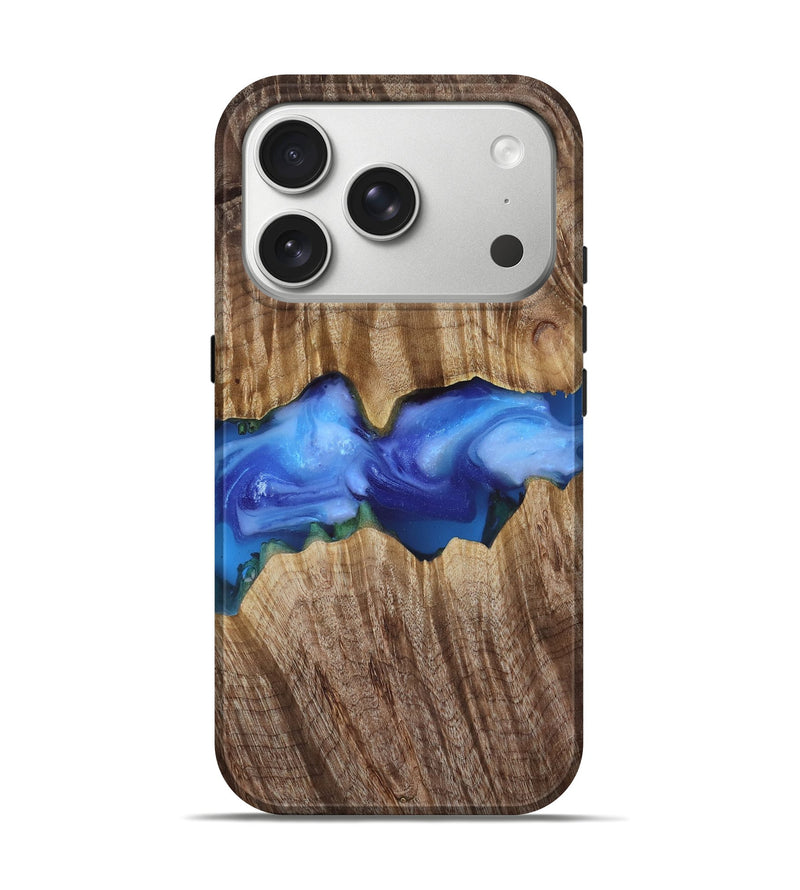 iPhone 17 Pro Wood Live Edge Phone Case - Ole (Blue, 818244)