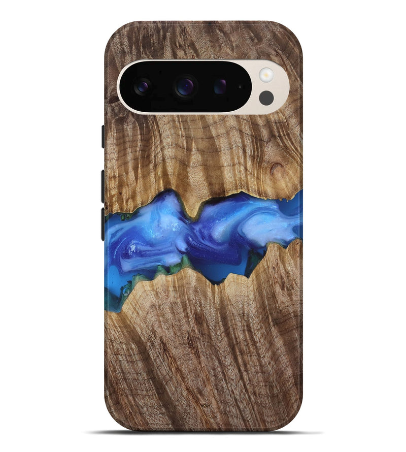 Pixel 10 Pro XL Wood Live Edge Phone Case - Ole (Blue, 818244)