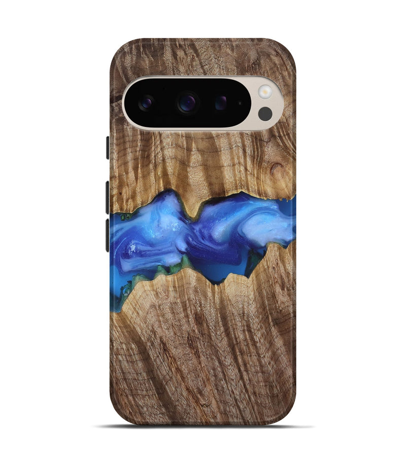 Pixel 9 Pro Wood Live Edge Phone Case - Ole (Blue, 818244)