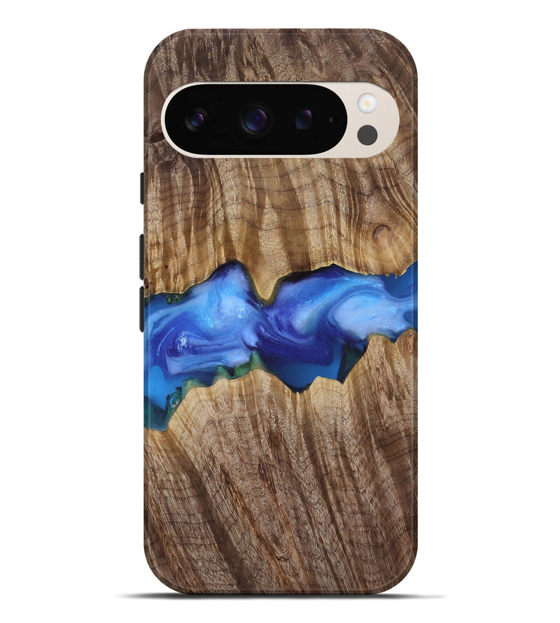 Pixel 9 Pro XL Wood Live Edge Phone Case - Ole (Blue, 818244)
