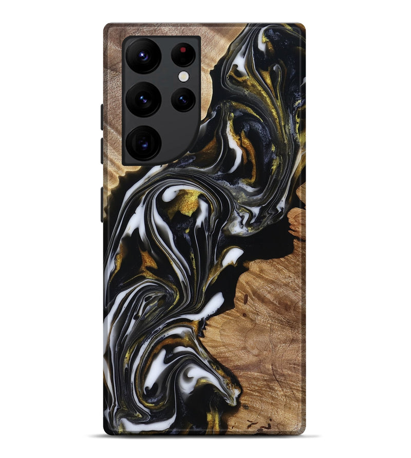Galaxy S22 Ultra Wood Live Edge Phone Case - Katy (Black & White, 818245)